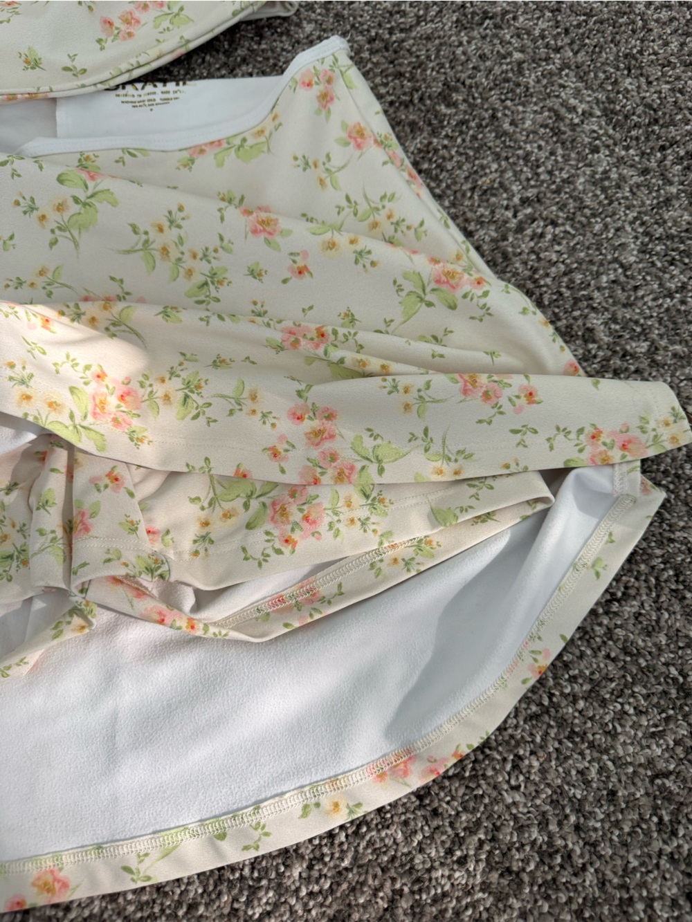 Skatie White Floral Crop Tank and Mini Skirt Set - Picture 5 of 5
